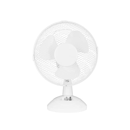 Image of shine planet NEW Portable Desk Fan Adjustable Tilt Head Oscillating Table Fan 3 Speed Settings Quiet Operation 1.5M Cable (NEW 9" Desk fan/white)