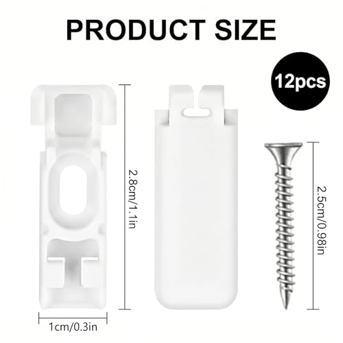 12 Stück Plissee Klemmen Set,Spannschuhe für Verspannte Plissee Ersatzteile Klemmträger,Plissees Halterung Zubehör,Plissees Befestigung,zum Klebeträger und Stick & Fix Front Klebeplatten