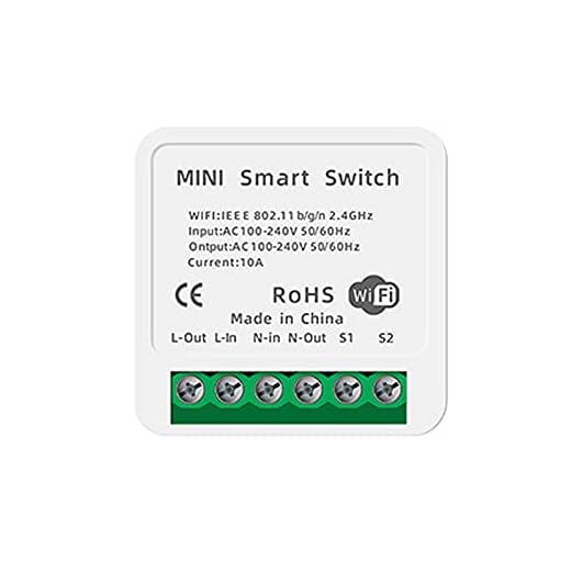 Tomshin Mini 10A 16A Dispositivo inteligente de fidelidade sem fio liga/desliga Tuya Switch Interruptor de voz de controle remoto com controle remoto Interruptores sem fio