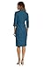 Donna Morgan Women's Dresses Stretch Crepe 3/4 Sleeve Twisted Neckline Sheath Dress, Deep Lagoon, 16