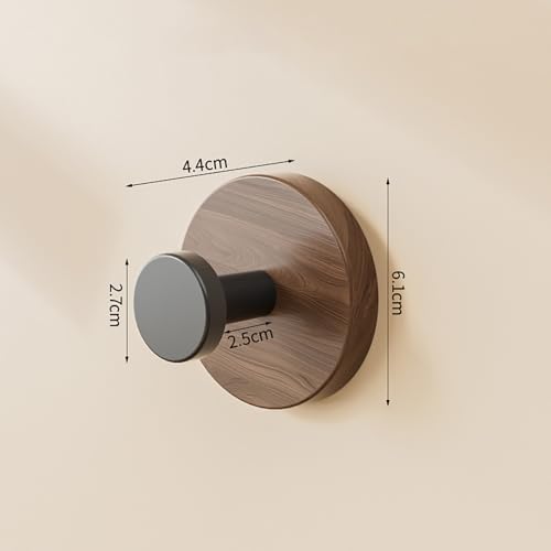 Image of House of Quirk Wall Mounted Adhesive Hooks - Set of 4 Heavy Duty Multipurpose Hooks for Towels, Robes, Hats, Clothes, Keys, Jackets, Bags (Brown)