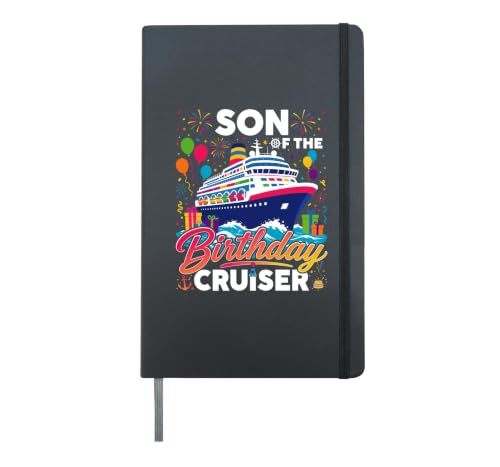 Son of the Birthday Cruiser Cruise Party Matching Family Hardcover Journal, Black