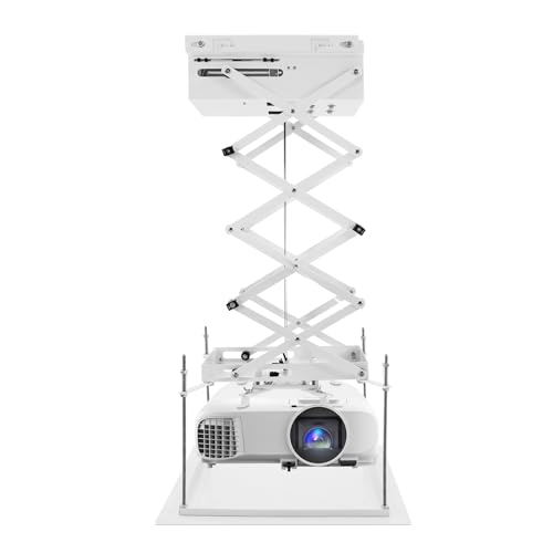 NiuLifeya Elektrische Deckenhalterung für Projektoren mit Fernbedienung, 24W 1m Halterungsaufhängung, Tragkraft 10kg, Projektoraufhängung für Schulen, Konferenzräume, Studios
