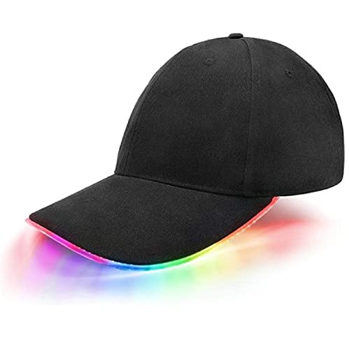 AUGEN Ultra Bright LED Hat Light Up Battery Powered Unisex Baseball Cap Easily to Adjust Fits Man Women, 3 Modes Glowing Hat Perfect for Party Hip-Hop Running Jogging