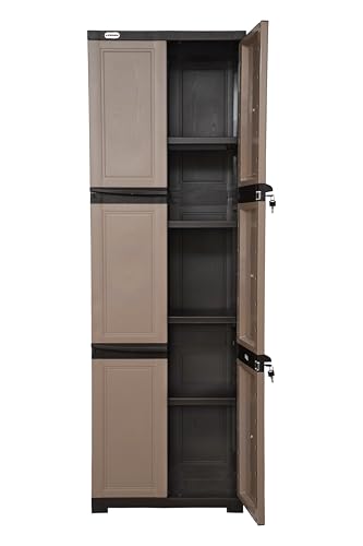 Image of Prima Viva-3 Plastic Storage Cabinet (Medium H 6 Ft x W 2 Ft x D 1.16 Ft) | 5 Compartments Multipurpose Organizer for Home & Office | Strong, Stylish & Spacious Cupboard for Clothes & Essentials