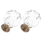 Alipis 2 Stück Lampenaufsätze Kugel mit Poliertem Messingsockel Dekorative Wellen Glas Zierkappen für Tisch und Stehlampen Langlebig und Warmes Licht