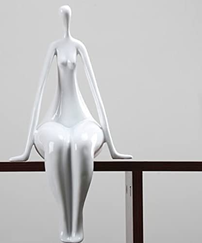 HZYDDDecorations, Abstract Lady Statues, Character Art Sculptures, Resin Crafts, Home Office Decorations, Desktop Sculptures (Color : B)