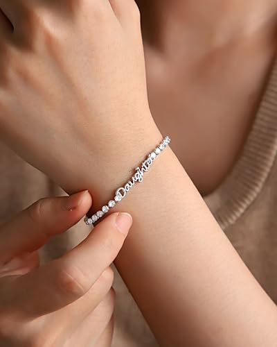 UNGENT THEM Happy Birthday Gifts-Mom Daughter Bestie Cubic Zirconia Tennis Bracelet Christmas Valentins's Day Gifts for Women Her Friends2