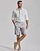 COOFANDY Men's Casual Dress Shorts 9 Inch Linen Wrinkle Free Bermuda Pleated Front Dressy Fashion Shorts Grey Gray