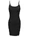 TL Women's Soft Cotton Basic Spaghetti Strap Seamless Active Cami Slip Dress BLACK MEDIUM