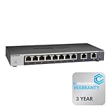 NETGEAR GS110MX 10-Port Gigabit/10G Multi-Gigabit Ethernet Unmanaged Switch with 2 10G/Multi-Gig Uplinks | Stay Protected with Cloud Care's 3 Year Warranty SupportPlus