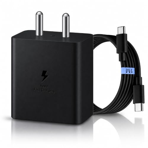 Image of ZYBUX 45W Type C Superfast Charger with 1M Type-C Cable Compatible with Samsung Galaxy S26+|S26 |S25+|S25|S24 |S24 FE|S23 Ultra|Z Fold7|Z Flip7|Z Fold6|Zflip6| Series Wall Adapter | Black