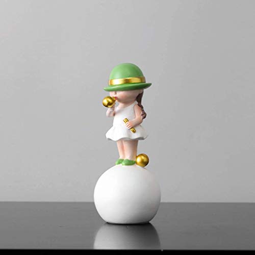Desktop Figurine Resin Statue Cartoon Sculpture Abstract Crafts Art Ornament Desk Table Statue For Home Bedroom Living Room Garden Office - Girl, Green #TOP3
