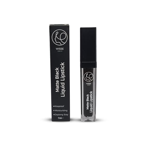 Wisse Make Up MATTE BLACK Liquid Lipstick Lip Gloss, Highly Pigmented, Long Lasting, Full-Coverage, Vegan and Cruelty-Free - Image 4