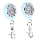 COLLBATH 2 Pz orologio da infermiere orologio portachiavi cronometro fitness azure watch guardare bomboniere matrimonio cronometro digitale orologio da tasca Batteria a bottone Sky-blue