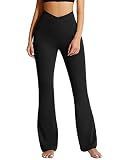 VICUR Women's Flare Yoga Pants V Crossover High Waisted Yoga Pants Non See Through Bootleg Yoga Legg
