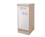 MMR Küchen-Unterschrank Derry - Küchenschrank - 1-türig - 1 Schublade - Breite 30 cm - Perlmutt Weiß