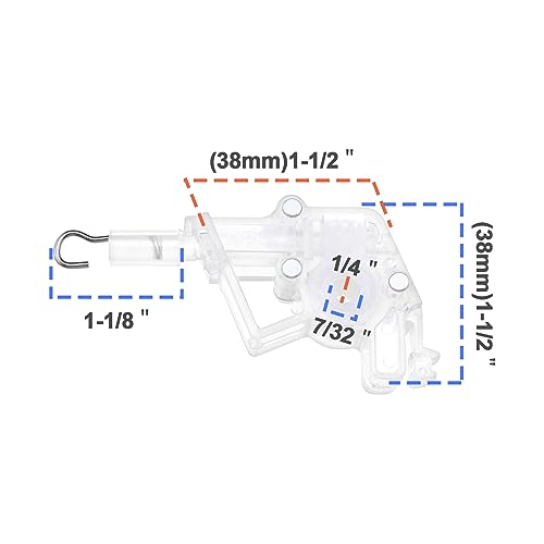 OTOTEC 4PCS 2" Low Profile Wand Tilter Mechanism with 7/32" Hexagon Shaped Gear Hook Connection for Low Rail Blinds Headrail Accessory - Image 3
