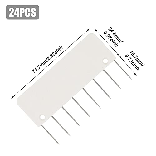 LAMXD 8 Pins Knit Blocking Pins Kit,Knit Blocking Combs – 24 Combs for Blocking Knitting, Crochet, Lace or Needlework Projects – for use with Blocking Mats for Knitting Mat
