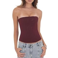 Strapless Wine Red