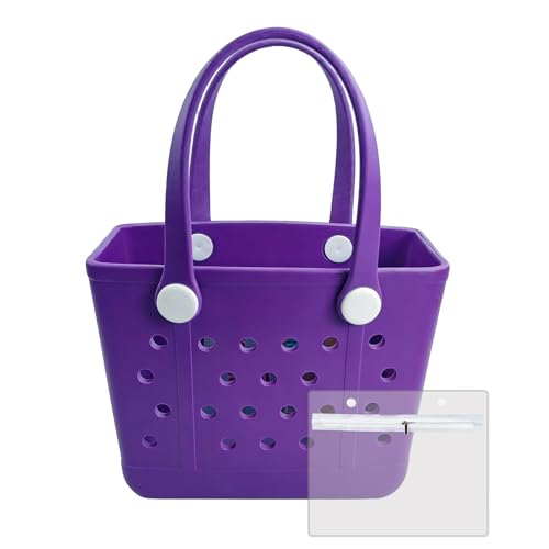 Juyeesm Small Rubber Beach Bags for Kids,Beach Tote Bag-S,10.5*8.5*4.75in