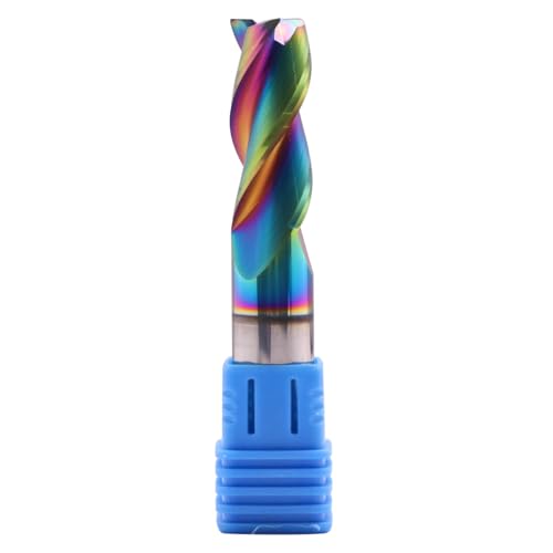 Image of 1 /2 inch 3 Flute Solid Carbide Square End Mill for Aluminum, DLC Coated | 37 Helix, 1 /2 inch Cutting Dia, 1 /2 inch Shank Dia, 1-1 /4 inch Length of Cut, 3 inch Overall Length, for Milling Aluminum and Copper