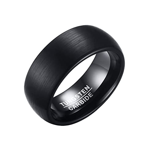 Anillos de boda para hombre tungsteno anillo de promesa simple negro personalizado 8mm
