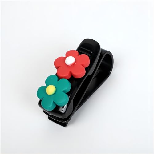 LXQTAO Multi-Function Sun Visor Storage Clip for Sunglasses and Cards, Daisy White Car Eyeglass Holder – Universal Compact Automobile Sunglass Bracket & Card Holder (Colorful Flower 1)