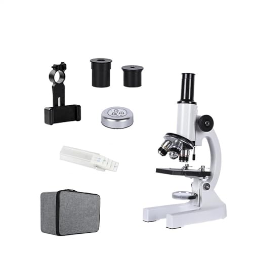 Microscope Zoom 640X 1280X 2000X HD Biological Microscope Monocular Student Education Laboratory w/LED Light Phone Holder Electronic Eyepiece(Package5(40X-640X))