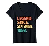 donna legend since september 1993 29th birthday gifts 29 years old maglietta con collo a v