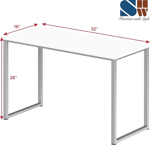 SHW Mission 32-Inch Home Office Computer Desk, 81 x 40 cm, White by SHW - Image 3