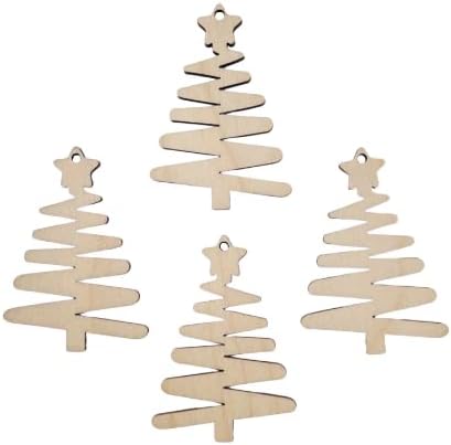 12 Pieces (Many Size Options) Smooth Unfinished Wood Xmas Tree Zig Zag Laser Cutout Dangle Earring Jewelry Blanks Charms Ornaments Shape Crafts Made in Texas