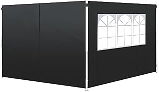 Outsunny 3 Meters Gazebo Replaceable Exchangeable Side Panel Wall Panels Walls With Window 3 colours (Black)