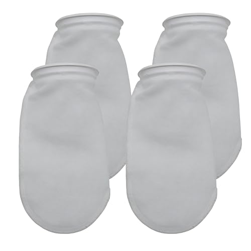 Image of ALEGI 4 Pack Aquarium Filter Socks 4 inch by 10 Inch Long, 200 Micron - 4 Inch Ring Aquarium Felt Filter Bags