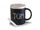 tasse mit kreidefeld Inkl. 2 Kreidestiften Die coole Kreide Tasse zum Beschriften + Kreide