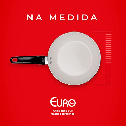 Frigideira Montreal 24 cm de Alumínio com Revestimento Antiaderente Cerâmico, Vermelha, Euro Home