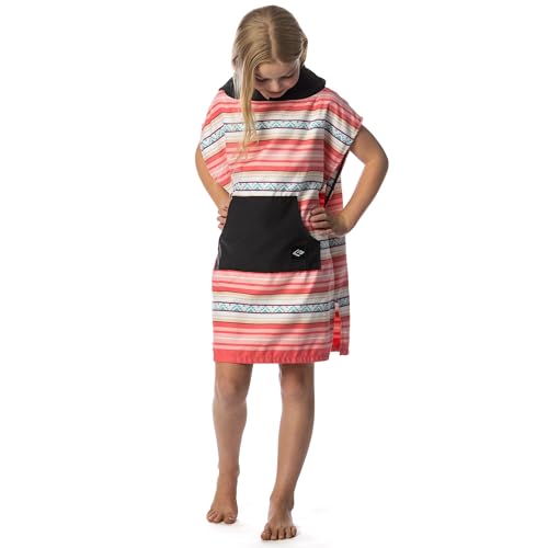 Image of Flow Changing Poncho for Kids - Microfiber Hooded Swim Towel Poncho for Boys & Girls, Perfect for Beach, Pool, or Swim - Quick Dry, Absorbent, Light Weight, and Easy to Pack (Laguna Pink, Medium)