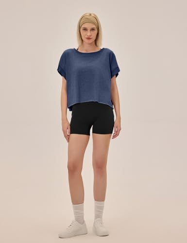 Image of UNIANKIYA Open Back Workout Tops for Women Loose Fit Athletic Crop Tee Short Sleeve Gym Running Yoga Shirt