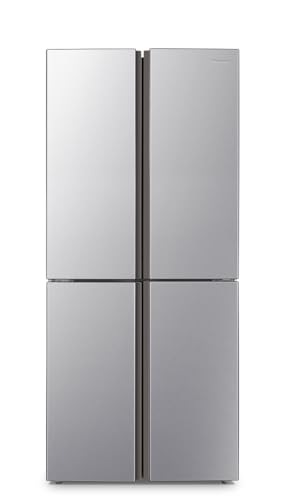 Hisense RQ515N4AC2 Amerikanischer Kühlschrank, 4 Türen, Total No Frost, Nettokapazität 427 l, 1,81 m Höhe, Stahl, Multi Air Flow, Laderaum mit Wasserregulierung, Stil, Edelstahl