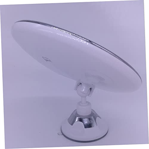 Espejo de maquillaje portátil con luz LED y ventosa redondo miniatura 6