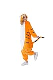 Jammies For Parties Animal Pajamas for Adult Unisex Cosplay Costume Plush One Piece (Youth(4.10'-5.5'), Tiger)