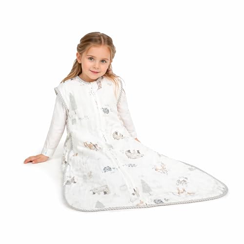 Image of Toddler Sleeping Sack Muslin Cotton (18-36M) - Lightweight Sleeveless Wearable Blanket, Breathable, Roomy Fit, 0.3-0.5 TOG for Nap & Bedtime