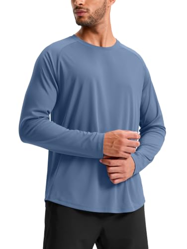 Soothfeel Men's Workout Shirts Long Sleeve Athletic Running Tops Quick Dry
