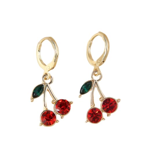 Boucles d'oreilles cerises sucrées pour femme bijou d'été pendant