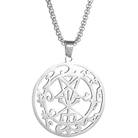 Genérico collar hombre.Colgante pentagrama de sello demoníaco de