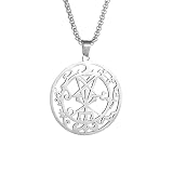 Genérico collar hombre.Colgante pentagrama de sello demoníaco de Salomón gótico joyería punk masculina personalizada