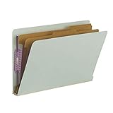Smead File Folders, End Tab Pressboard Classification, Legal Size, 2 Dividers, 2