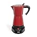 LIVOO, Caffettiera italiana elettrica DOD117RC, colore rosso e nero, in metallo, 300 ml, per 6 tazze, potenza 480 W immagine