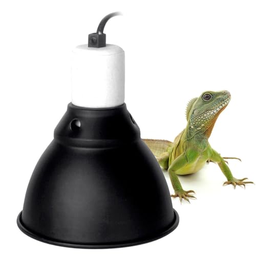 BNOSDM Reptile Light Fixture,5.5 Inch Shallow Dome Reptiles Heat Lamp Fixture for UVB UVA Bulb,Heat Basking Bulb,Optical Reflection Heat Lamp Fixtures for Reptile Amphibian Tank Terrariums