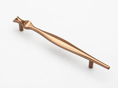 KURIC Zinc Cabinet & Drawer Handles, Furniture & Door Pull Handle, Drawer/Cabinet/Door/Wardrobe/Cupboards/Kitchen Drawer Cabinet Handle- PVD Rose Gold, Hole-to-Hole 160 MM, 8 Inch, Pack of 4
